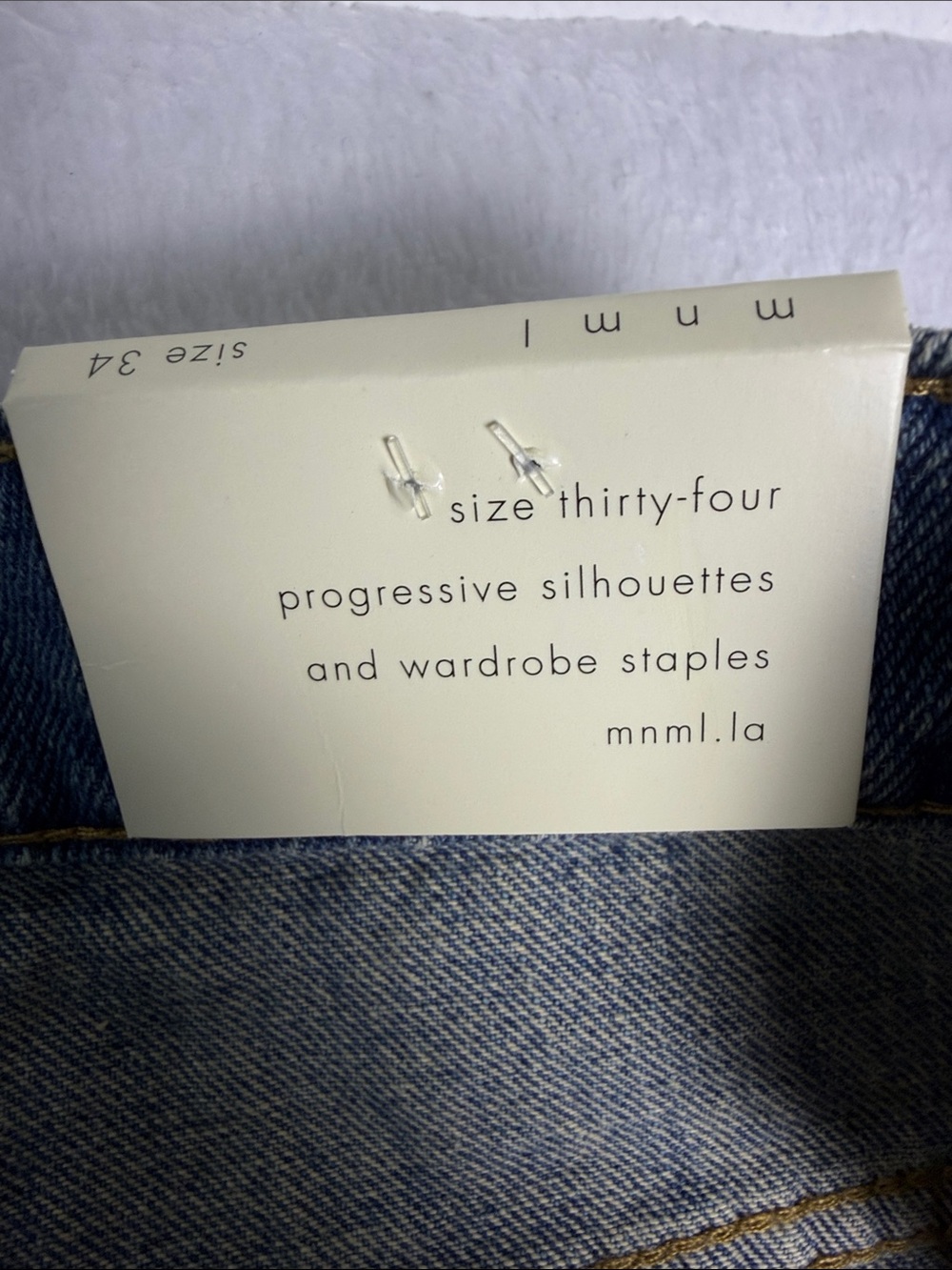 MNML Light Blue Denim Jeans with Tag and Hardware - Picture 5 of 10